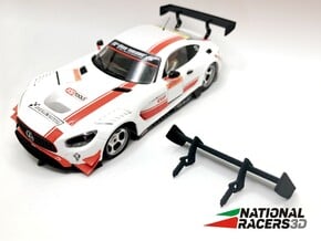 2x 3D Rear wing - Scaleauto Mercedes AMG GT3 in Black PA12
