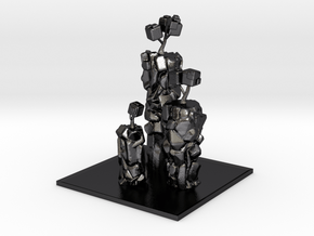 Plateaus of cliffs sculpture in Polished and Bronzed Black Steel