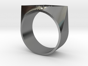 simple SIGNET ring 13 in Polished Silver
