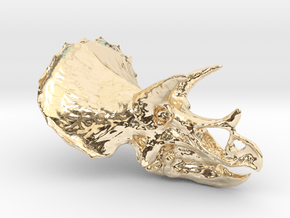 Triceratops Pendant in 14K Yellow Gold