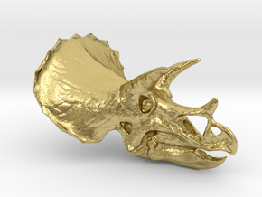 Triceratops Pendant in Natural Brass