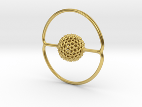 Saturnalis Radiolaria Pendant - Science Jewelry in Polished Brass