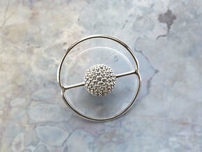 Saturnalis Radiolaria Pendant - Science Jewelry in Polished Silver