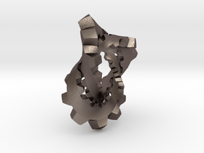 Knotted Cog (large) in Polished Bronzed Silver Steel