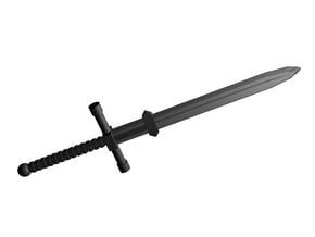 Sword 2 handed 28mm x25 in Tan Fine Detail Plastic