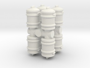 Garbage Can (x8) 1/100 in White Natural Versatile Plastic