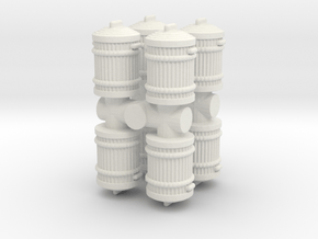 Garbage Can (x8) 1/72 in White Natural Versatile Plastic