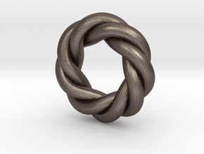 Twisted Octagram Ring LH in Polished Bronzed-Silver Steel