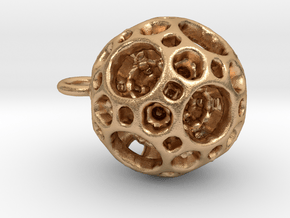 Mini geometric sphere pendant in Natural Bronze