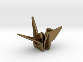 Origami Crane in Natural Bronze