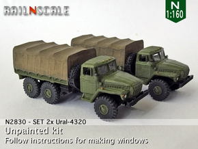 SET 2x Ural-4320 (N 1:160) in Tan Fine Detail Plastic