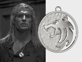 The Witcher Pendant (Netflix) in Polished Silver