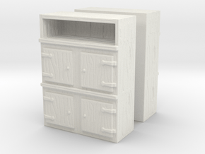 Wooden Cabinet (x2) 1/100 in White Natural Versatile Plastic