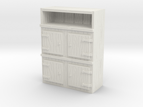 Wooden Cabinet 1/72 in White Natural Versatile Plastic