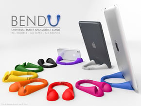 BendU - Universal Mobile Stand in White Natural Versatile Plastic