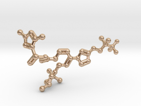 Elexacaftor Molecule Pendant in 14k Rose Gold Plated Brass