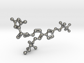 Elexacaftor Molecule Pendant in Polished Silver