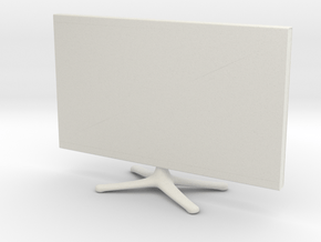 TV on stand 1:12 in White Natural Versatile Plastic