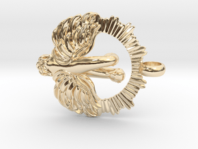 Swan Couple Jewelry Swan Love Pendant in 14K Yellow Gold