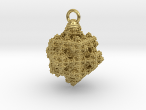 Mini Cuboiiid pendant  in Natural Brass
