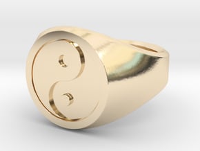 Yin Yang Ring in 14k Gold Plated Brass: 5 / 49