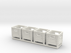 Plastic Crate 01. 1:12 Scale in White Natural Versatile Plastic