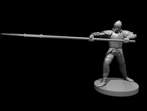 Human Armored Fighter with Lance in Tan Fine Detail Plastic