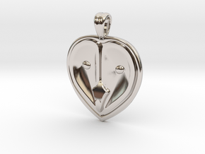 Owl head [pendant] in Platinum