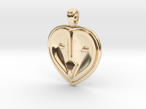 Owl head [pendant] in 14k Gold Plated Brass