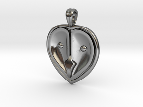 Owl head [pendant] in Polished Silver