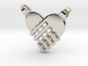 Fork's heart [pendant] in Platinum