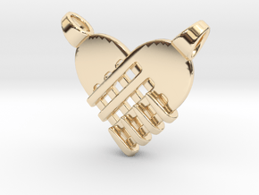 Fork's heart [pendant] in 14k Gold Plated Brass