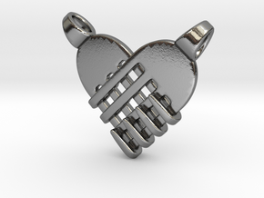 Fork's heart [pendant] in Polished Silver