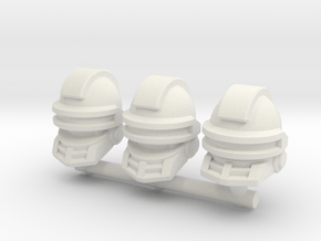 Roboto Head - Multisize in White Natural Versatile Plastic: Small
