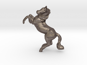 Miniature 1:48 Horse in Polished Bronzed-Silver Steel