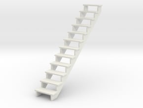 Miniature 1:48 Stairs in White Natural Versatile Plastic