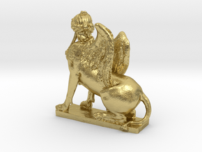 Greek Sphinx of Thebes and Oedipus  in Natural Brass: Extra Small