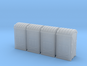 HO 1_87 Portable Toilet - Portaloo x 4 in Smooth Fine Detail Plastic