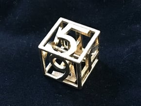 D6 Balanced - Numbers Only in Polished Brass