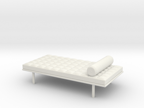 Miniature Doll House 1:12 Barcelona Daybed in White Natural Versatile Plastic