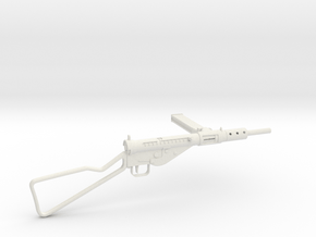 1/6th scale Sten MkII - Skeleton Stock in White Natural Versatile Plastic