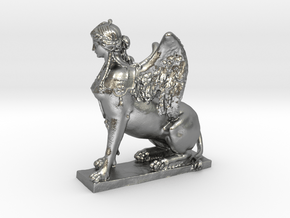 Greek Sphinx of Thebes and Oedipus 0.625"_X1 in Natural Silver