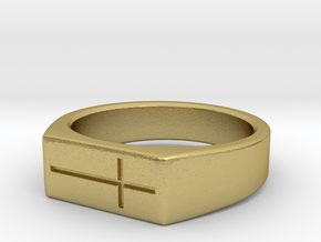 Cross Ring in Natural Brass: 5 / 49