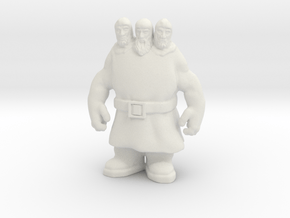 Monty Python Three Headed Giant DnD miniature game in White Natural Versatile Plastic