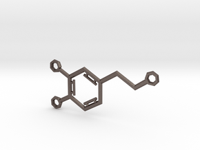 Large Dopamine Molecule in Polished Bronzed Silver Steel