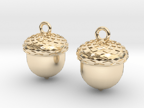 Acorn Earrings in 14k Gold Plated Brass