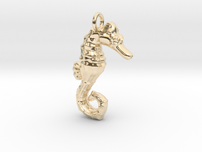 Seahorse Pendant in 14k Gold Plated Brass