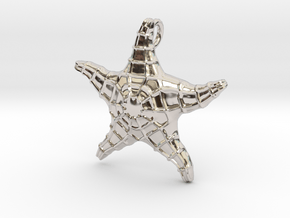 Starfish Pendant in Rhodium Plated Brass
