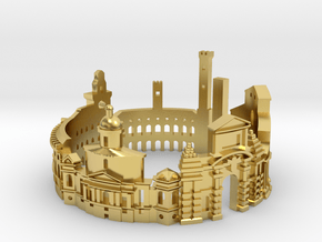 Bologna - Skyline Cityscape Ring in Polished Brass: 9 / 59