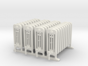Radiator Heater 01. 1:24 Scale in White Natural Versatile Plastic